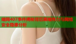 暗网407事件揭秘背后黑暗势力与网络安全隐患分析