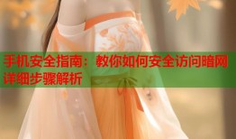 手机安全指南：教你如何安全访问暗网详细步骤解析