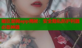 暗区禁网app揭秘：安全隐私防护利器必备神器
