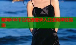 暗网666平台在线登录入口全新体验指南