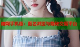 暗网手机版：匿名浏览与隐秘交易平台