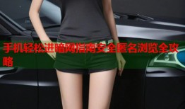 手机轻松进暗网指南安全匿名浏览全攻略