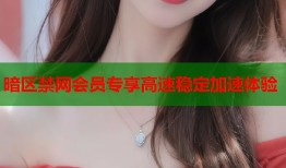 暗区禁网会员专享高速稳定加速体验