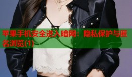 苹果手机安全进入暗网：隐私保护与匿名浏览(1)