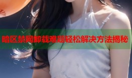 暗区禁网卸载难题轻松解决方法揭秘