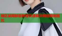 暗区禁网卸载教程快速解决网络限制困扰