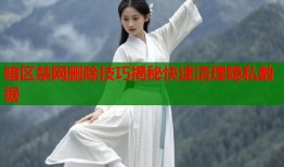 暗区禁网删除技巧揭秘快速清理隐私数据