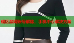暗区禁网账号解除，手机中心解决方案