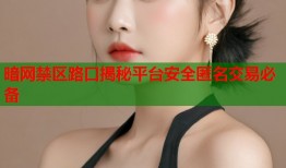 暗网禁区路口揭秘平台安全匿名交易必备