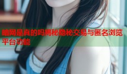 暗网是真的吗揭秘隐秘交易与匿名浏览平台功能