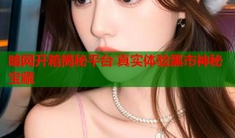 暗网开箱揭秘平台 真实体验黑市神秘宝藏