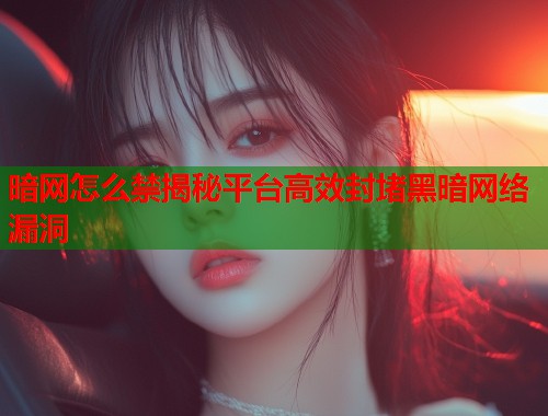 暗网怎么禁揭秘平台高效封堵黑暗网络漏洞
