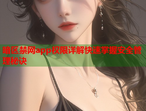 暗区禁网app权限详解快速掌握安全管理秘诀