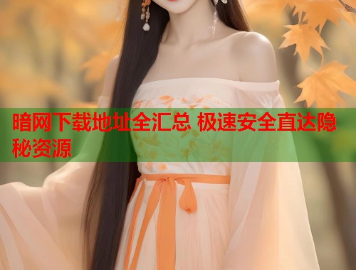 暗网下载地址全汇总 极速安全直达隐秘资源