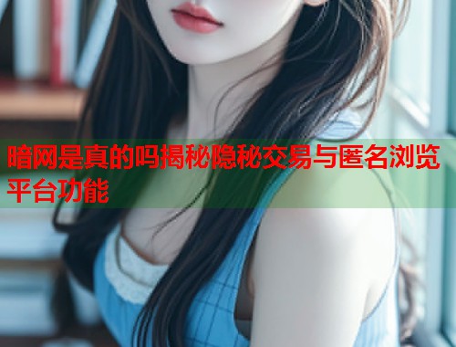 暗网是真的吗揭秘隐秘交易与匿名浏览平台功能
