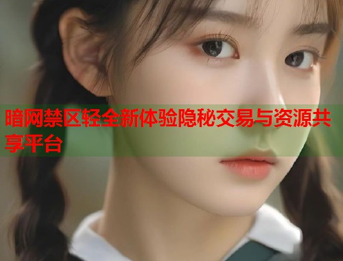 暗网禁区轻全新体验隐秘交易与资源共享平台