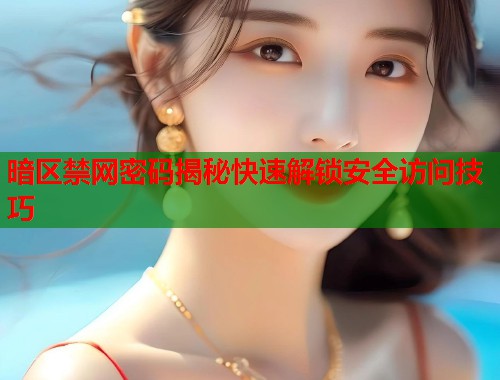 暗区禁网密码揭秘快速解锁安全访问技巧