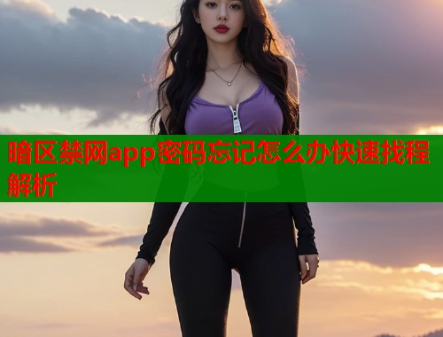 暗区禁网app密码忘记怎么办快速找程解析