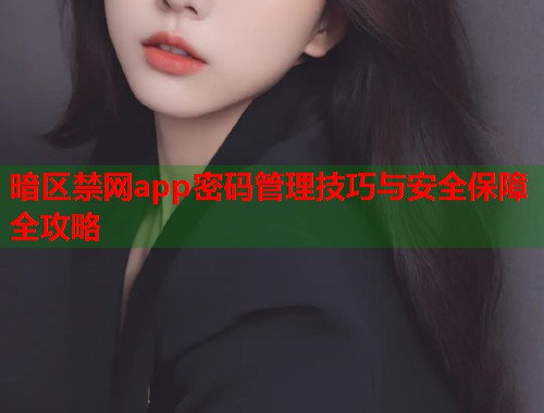 暗区禁网app密码管理技巧与安全保障全攻略