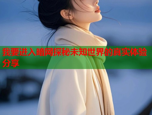 我要进入暗网探秘未知世界的真实体验分享